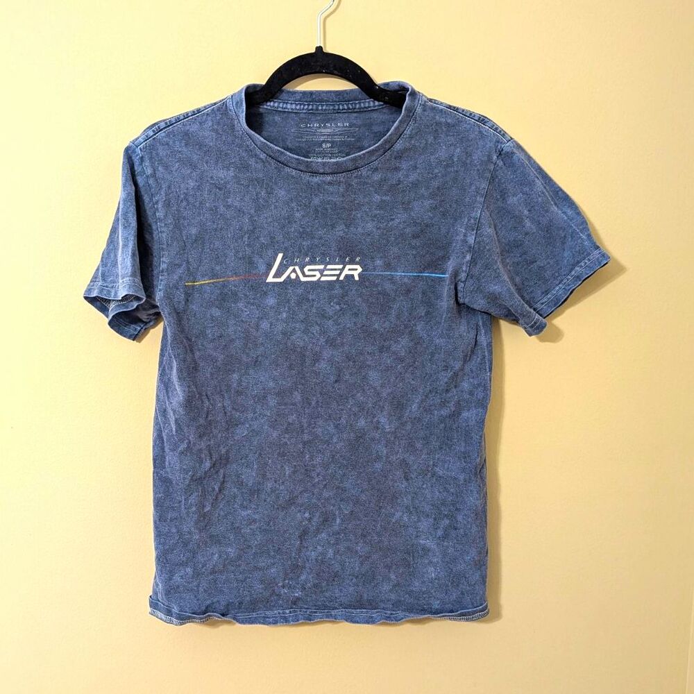 Chrysler Laser XE Cars Kids Graphic Print Blue Short Sleeve Crew Neck T-Shirt S